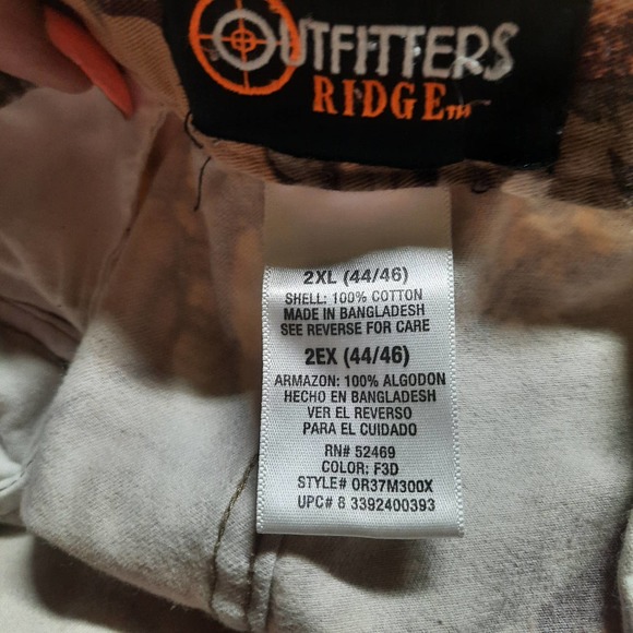 Outfitters Ridge Camo Cargo, Hunting, Fishing Outdoors Pants 2Xl 44/46 - Picture 6 of 6